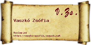 Vaszkó Zsófia névjegykártya